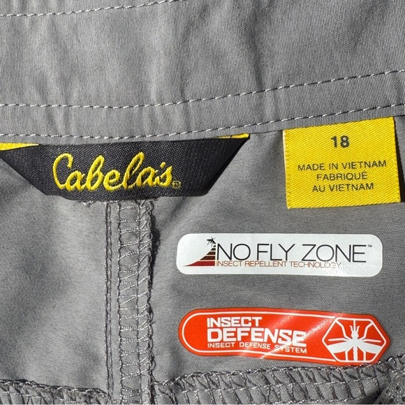 Cabela's  PERFORMANCE Light Gray pants WOMENS,SIZE18,NO FLY ZONE,INSECT DEFENSE - Picture 6 of 11